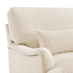 Fauteuil d'appoint moderne avec accoudoirs, structure en bois massif et coussin lombaire, pour salon