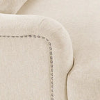 Fauteuil d'appoint moderne avec accoudoirs, structure en bois massif et coussin lombaire, pour salon