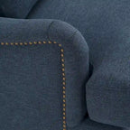 Fauteuil d'appoint moderne avec accoudoirs, structure en bois massif et coussin lombaire, pour salon