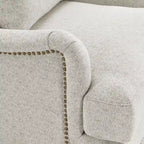 Fauteuil d'appoint moderne avec accoudoirs, structure en bois massif et coussin lombaire, pour salon