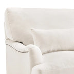 Fauteuil d'appoint moderne avec accoudoirs, structure en bois massif et coussin lombaire, pour salon