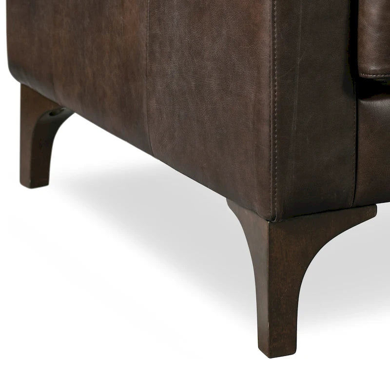 Canapé Sorrento de Poly &amp; Bark - Cuir italien pleine fleur véritable