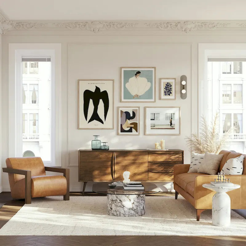 Canapé Sorrento de Poly &amp; Bark - Cuir italien pleine fleur véritable