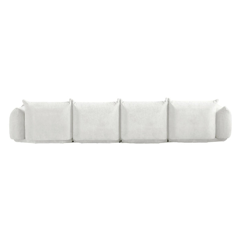Canapé d'angle en forme de U 130 cm, canapé d'angle modulable minimaliste en chenille 6 places avec méridienne réversible et pouf