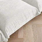 Canapé d'angle en forme de U 130 cm, canapé d'angle modulable minimaliste en chenille 6 places avec méridienne réversible et pouf