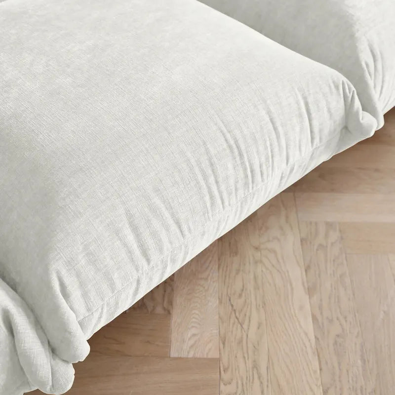 Canapé d'angle en forme de U 130 cm, canapé d'angle modulable minimaliste en chenille 6 places avec méridienne réversible et pouf