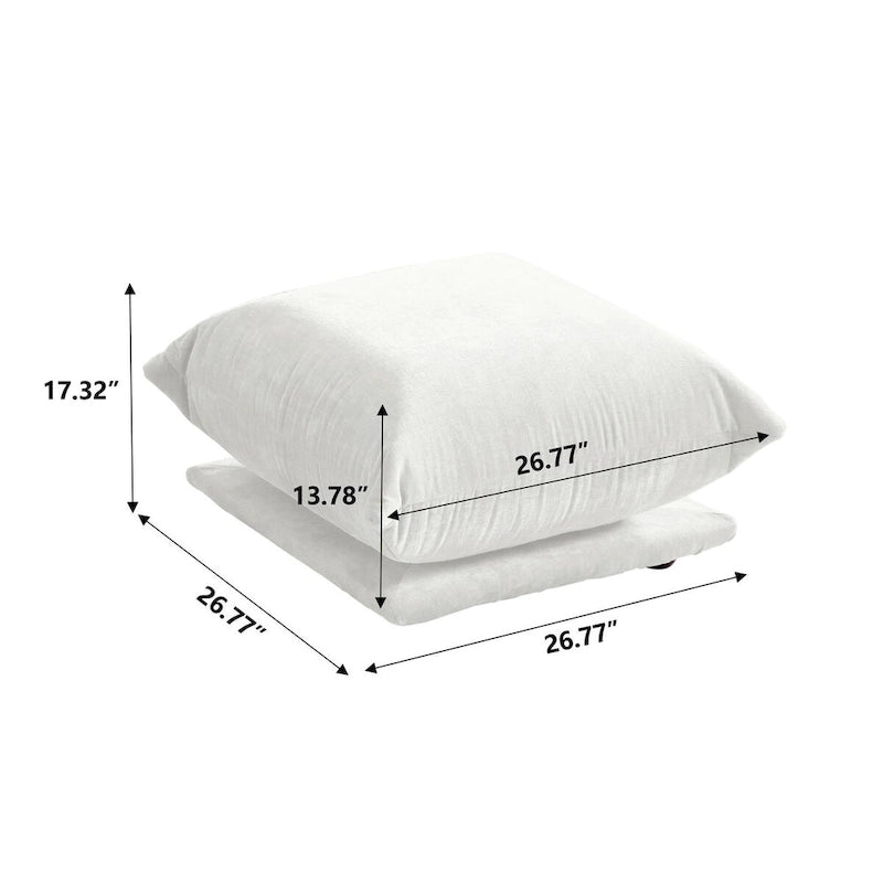 Canapé d'angle en forme de U 130 cm, canapé d'angle modulable minimaliste en chenille 6 places avec méridienne réversible et pouf