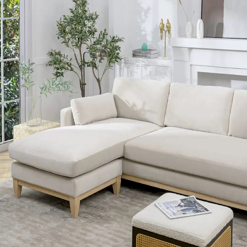 Canapé d'angle réversible en velours Knox 89 Performance