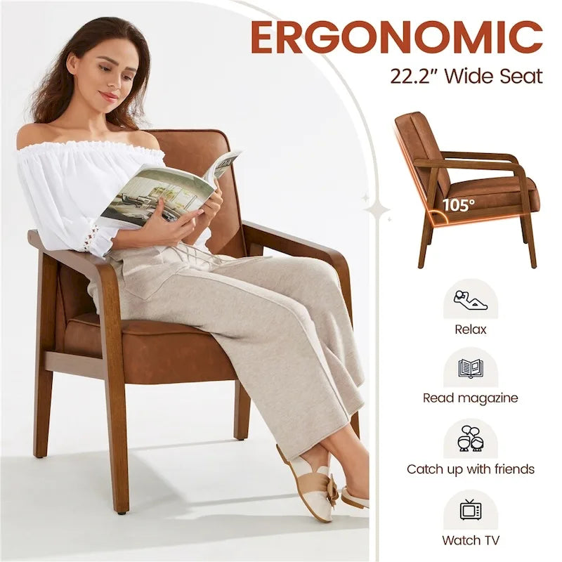 Fauteuil d'appoint moderne Yaheetech en similicuir