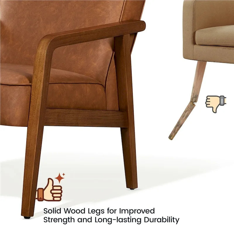 Fauteuil d'appoint moderne Yaheetech en similicuir