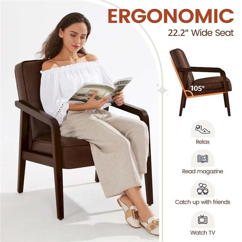 Fauteuil d'appoint moderne Yaheetech en similicuir