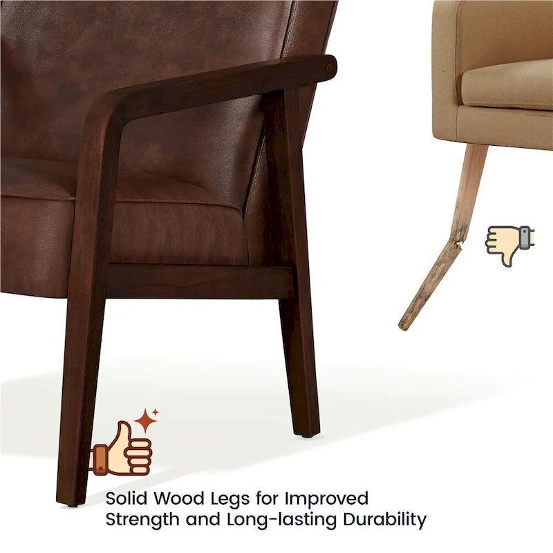 Fauteuil d'appoint moderne Yaheetech en similicuir