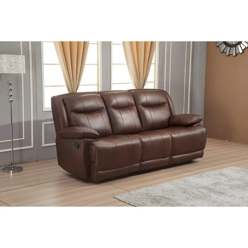 Canapé 3 places inclinable manuel en cuir reconstitué Betsy Furniture 8006