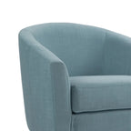 Ensemble de 2 fauteuils d'appoint modernes rembourrés en forme de tonneau, pieds en bois