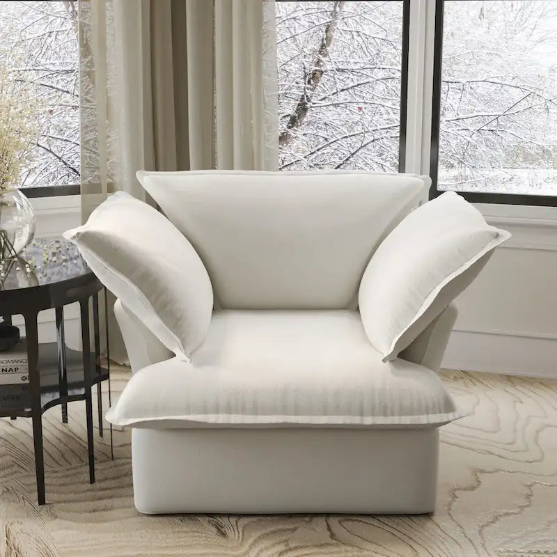 Canapé d'angle moderne et confortable style nuage, canapés minimalistes à garnissage en duvet, housses de coussin amovibles