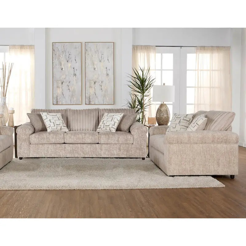Roundhill Furniture Nason Wide Wale Corduroy Sofa and Loveseat Set