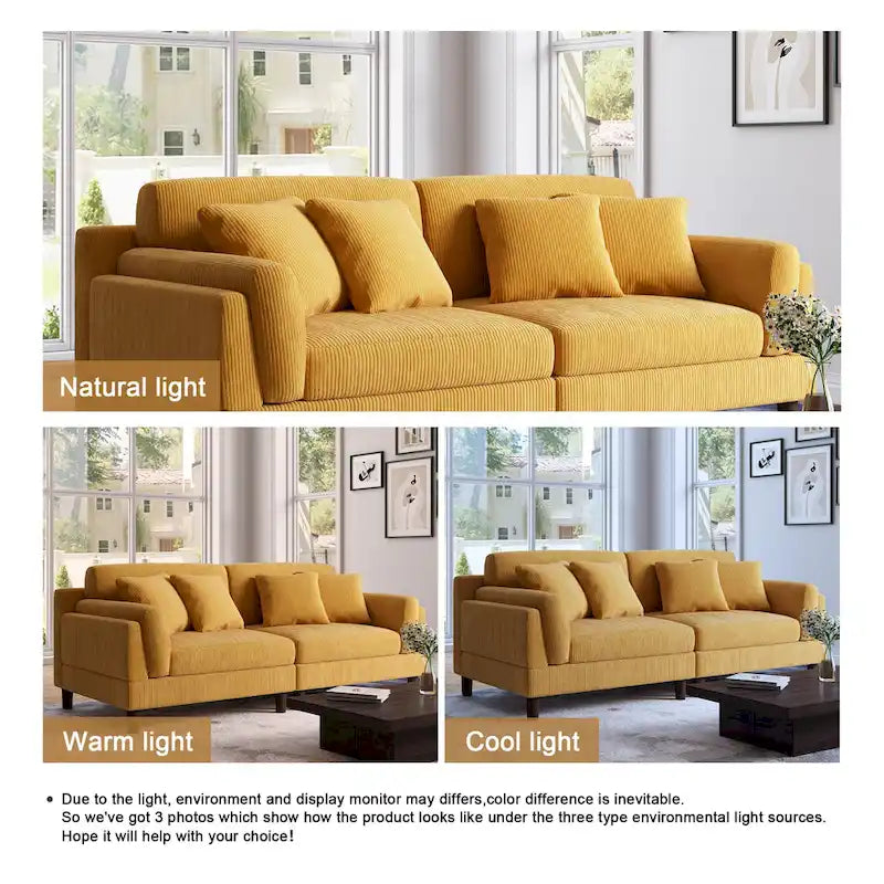 Canapé profond de 90 pouces, confortable pour le salon