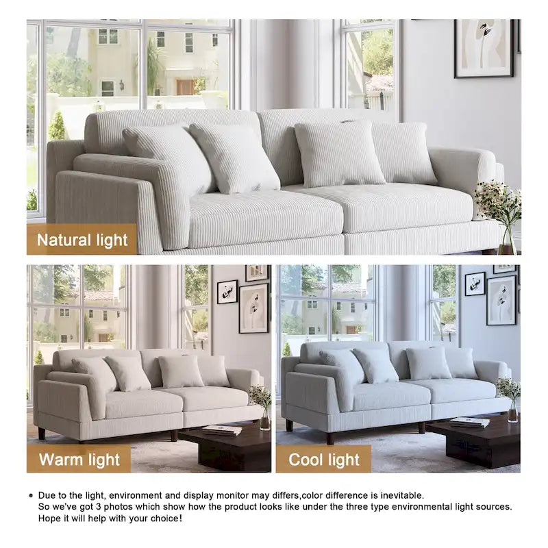 Canapé profond de 90 pouces, confortable pour le salon