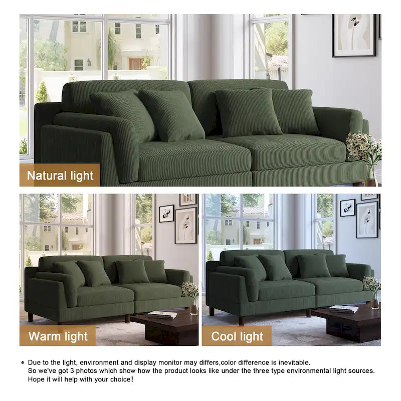 Canapé profond de 90 pouces, confortable pour le salon