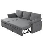 Pull Out Sofa Bed with Storage Chaise L Shape Sectional Sofa Bed