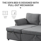 Canapé-lit gigogne avec méridienne de rangement, canapé-lit d'angle en forme de L