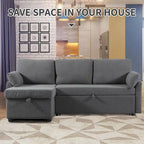 Canapé-lit gigogne avec méridienne de rangement, canapé-lit d'angle en forme de L
