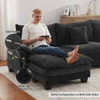 Canapé d'angle modulable, canapé d'angle confortable avec pouf, canapé-lit profond pour salon