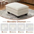 Canapé d'angle modulable, canapé d'angle confortable avec pouf, canapé-lit profond pour salon