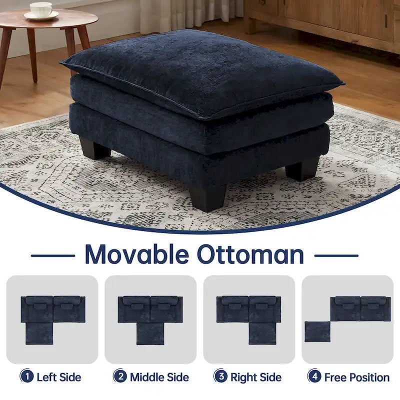 Canapé d'angle modulable, canapé d'angle confortable avec pouf, canapé-lit profond pour salon