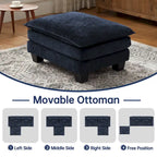 Canapé d'angle modulable, canapé d'angle confortable avec pouf, canapé-lit profond pour salon