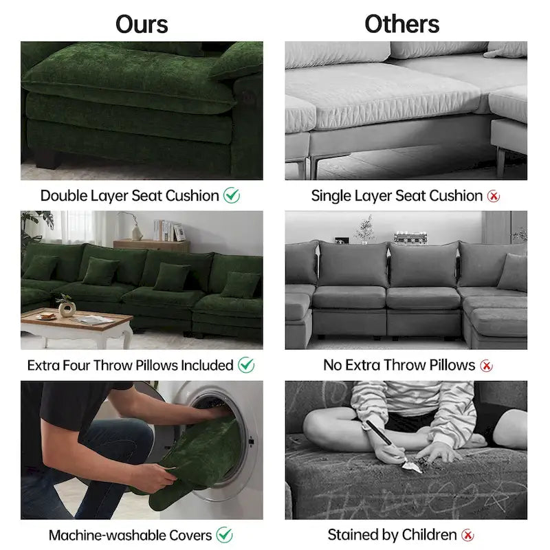 Canapé-lit modulable 5 places, canapé convertible en L pour salon