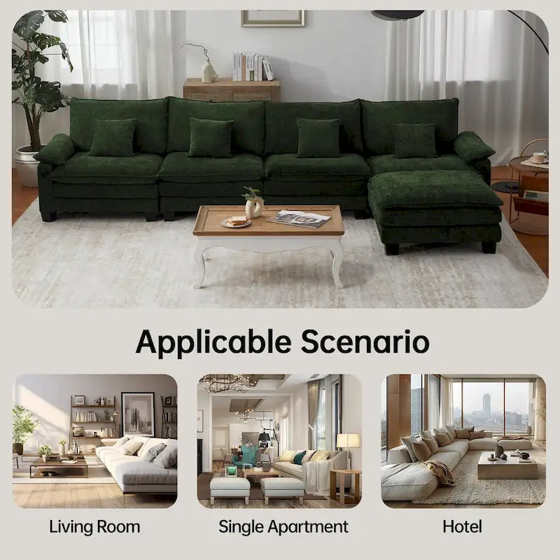 Canapé-lit modulable 5 places, canapé convertible en L pour salon