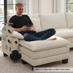 Canapé-lit modulable 5 places, canapé convertible en L pour salon