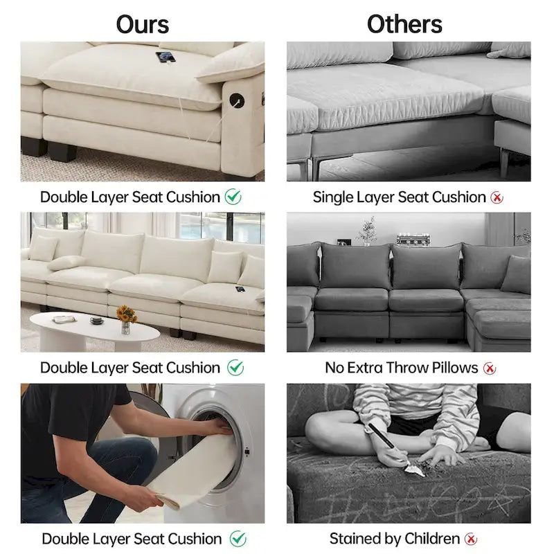 Canapé-lit modulable 5 places, canapé convertible en L pour salon