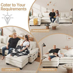 Canapé-lit modulable 5 places, canapé convertible en L pour salon