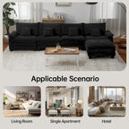 Canapé-lit modulable 5 places, canapé convertible en L pour salon