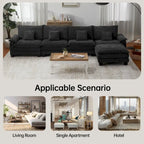 Canapé-lit modulable 5 places, canapé convertible en L pour salon