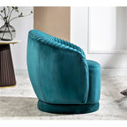 Fauteuil pivotant moderne en forme de tonneau avec revêtement en velours moelleux et rotation fluide à 360° - Canapé d'appoint rond une place
