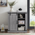 Meuble TV compact 32 pouces pour téléviseurs 40 pouces avec portes coulissantes style grange - Largeur 32 pouces