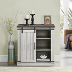 Meuble TV compact 32 pouces pour téléviseurs 40 pouces avec portes coulissantes style grange - Largeur 32 pouces