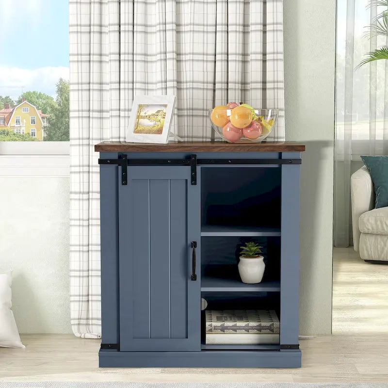 Meuble TV compact 32 pouces pour téléviseurs 40 pouces avec portes coulissantes style grange - Largeur 32 pouces