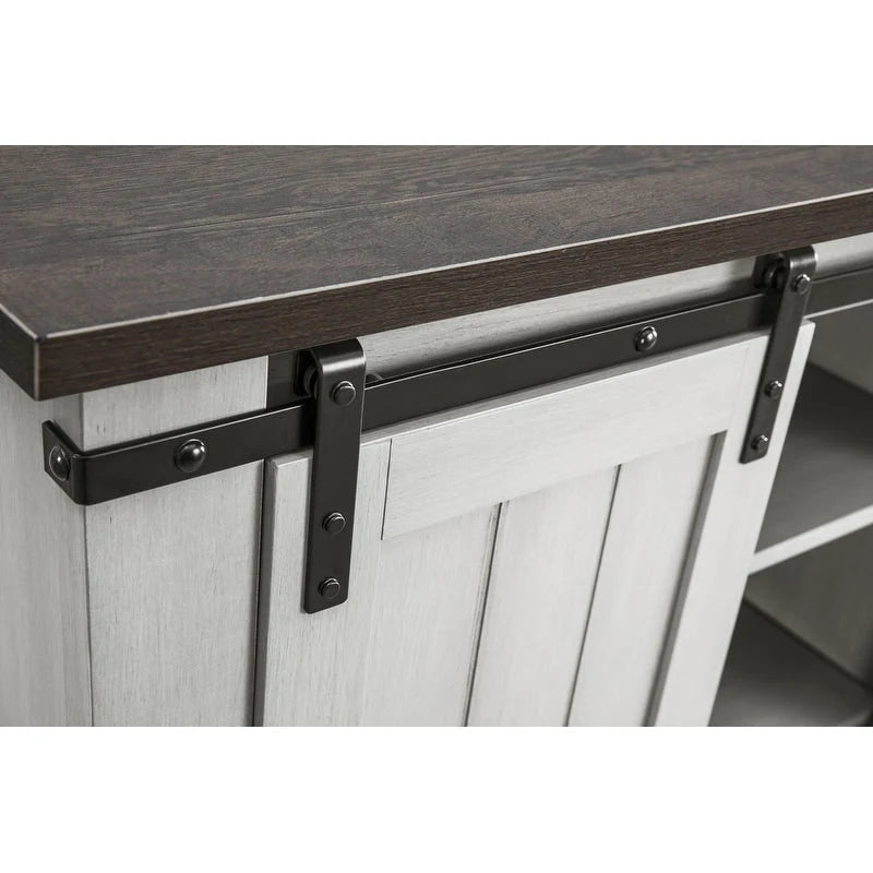 Meuble TV compact 32 pouces pour téléviseurs 40 pouces avec portes coulissantes style grange - Largeur 32 pouces