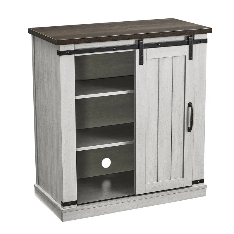 Meuble TV compact 32 pouces pour téléviseurs 40 pouces avec portes coulissantes style grange - Largeur 32 pouces