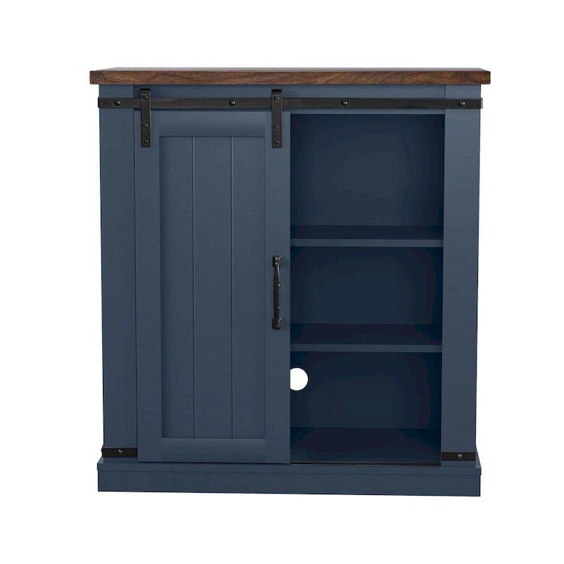 Meuble TV compact 32 pouces pour téléviseurs 40 pouces avec portes coulissantes style grange - Largeur 32 pouces