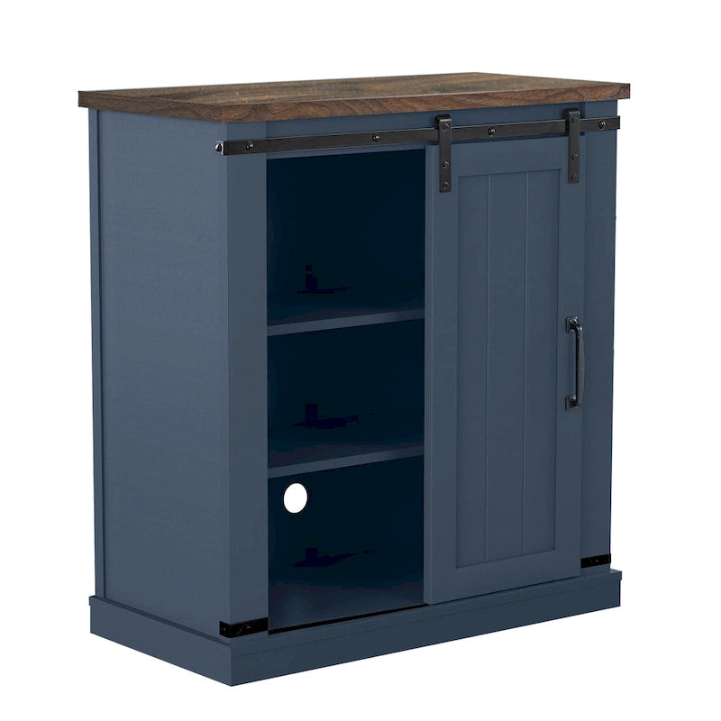 Meuble TV compact 32 pouces pour téléviseurs 40 pouces avec portes coulissantes style grange - Largeur 32 pouces