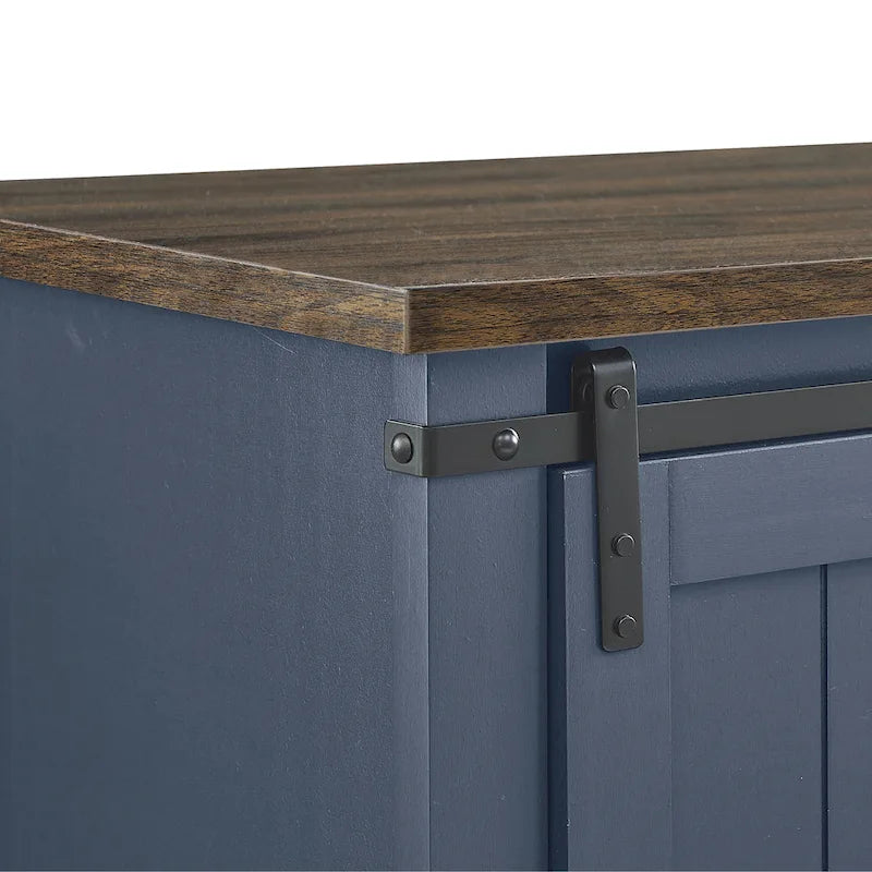 Meuble TV compact 32 pouces pour téléviseurs 40 pouces avec portes coulissantes style grange - Largeur 32 pouces