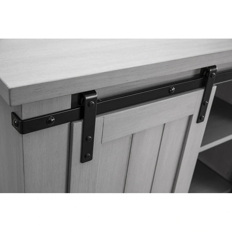 Meuble TV compact 32 pouces pour téléviseurs 40 pouces avec portes coulissantes style grange - Largeur 32 pouces