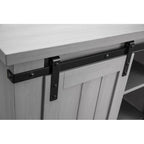 Meuble TV compact 32 pouces pour téléviseurs 40 pouces avec portes coulissantes style grange - Largeur 32 pouces