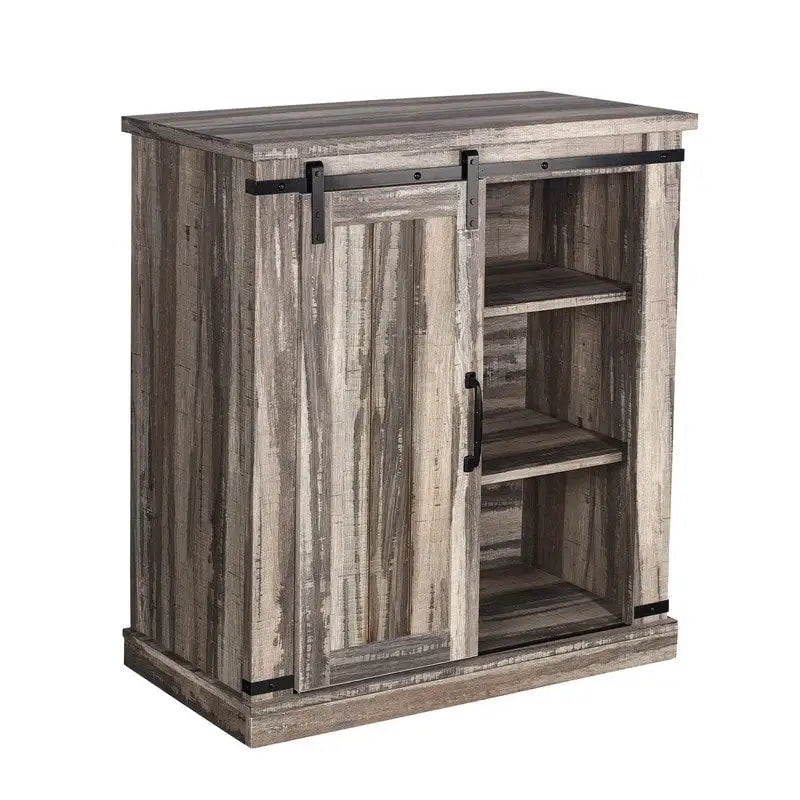 Meuble TV compact 32 pouces pour téléviseurs 40 pouces avec portes coulissantes style grange - Largeur 32 pouces