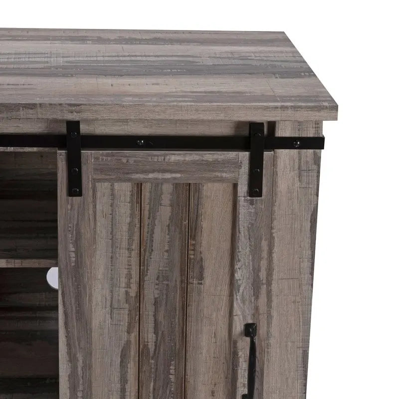 Meuble TV compact 32 pouces pour téléviseurs 40 pouces avec portes coulissantes style grange - Largeur 32 pouces